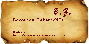 Borovics Zakariás névjegykártya